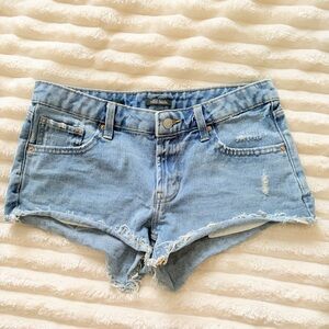 mini shorts blue denim